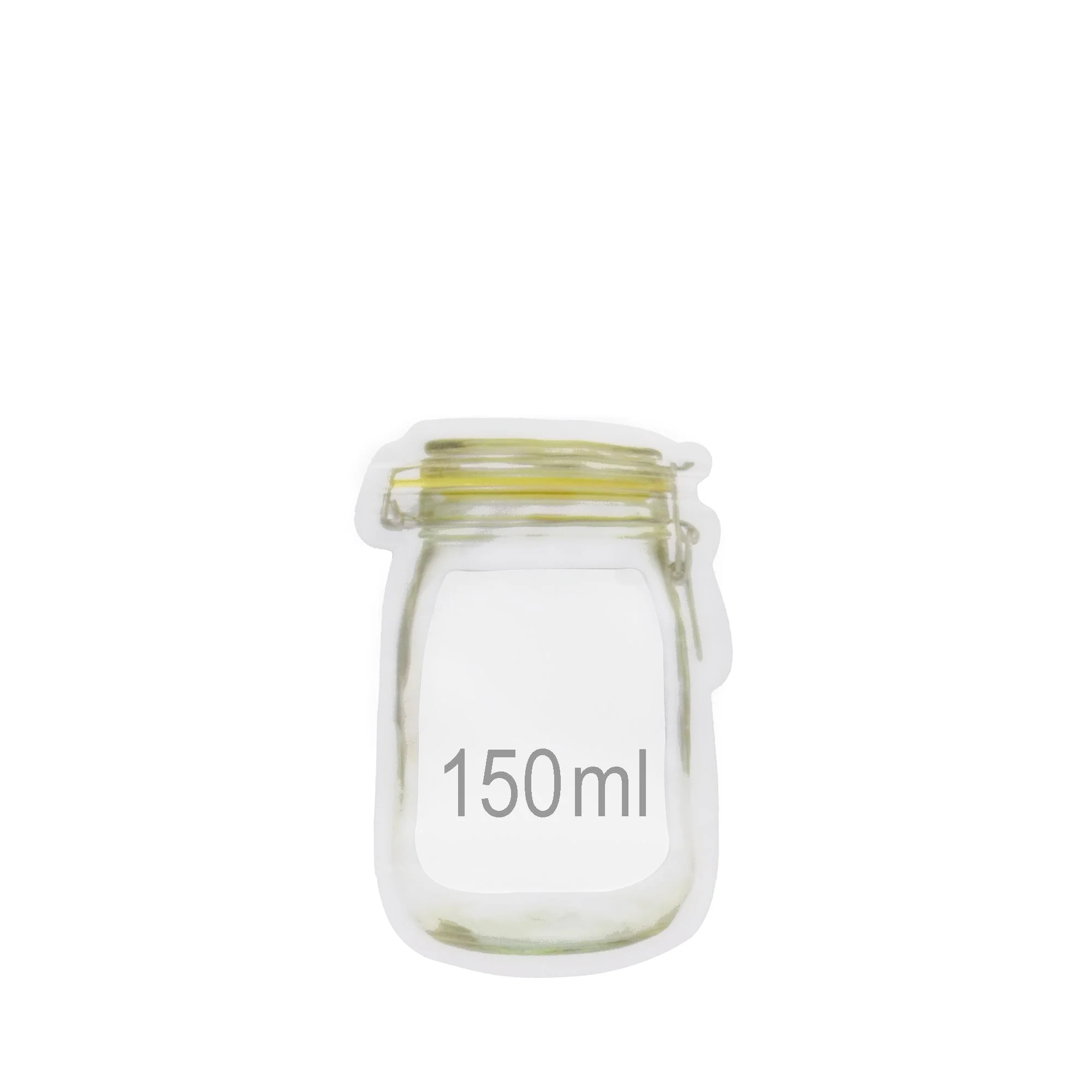 Reusable Airtight Seal Plastic Food Storage Mason Jar Zipper (150ml) - Image 5