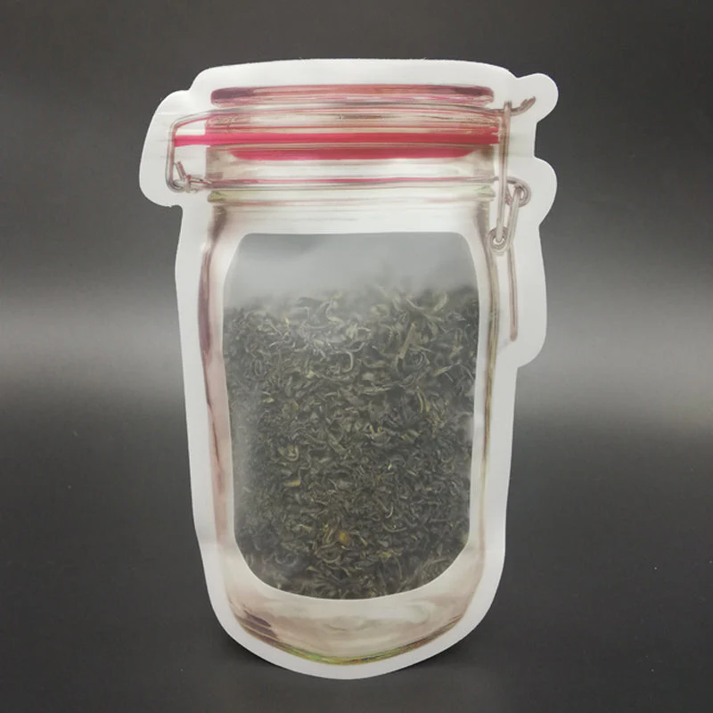 Reusable Airtight Seal Plastic Food Storage Mason Jar Zipper (500ml) - Image 8