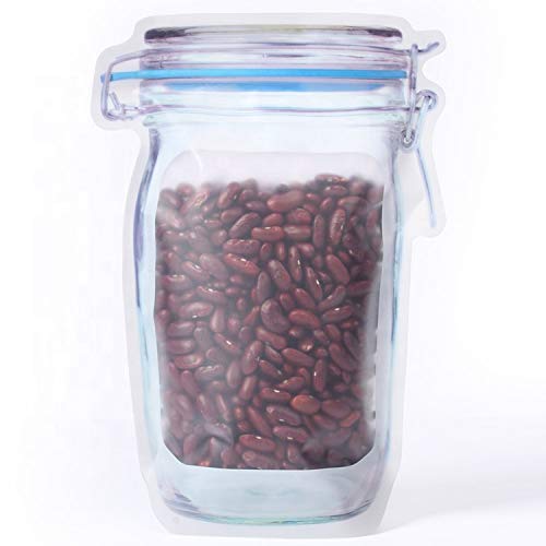 Reusable Airtight Seal Plastic Food Storage Mason Jar Zipper (1000ml) - Image 4