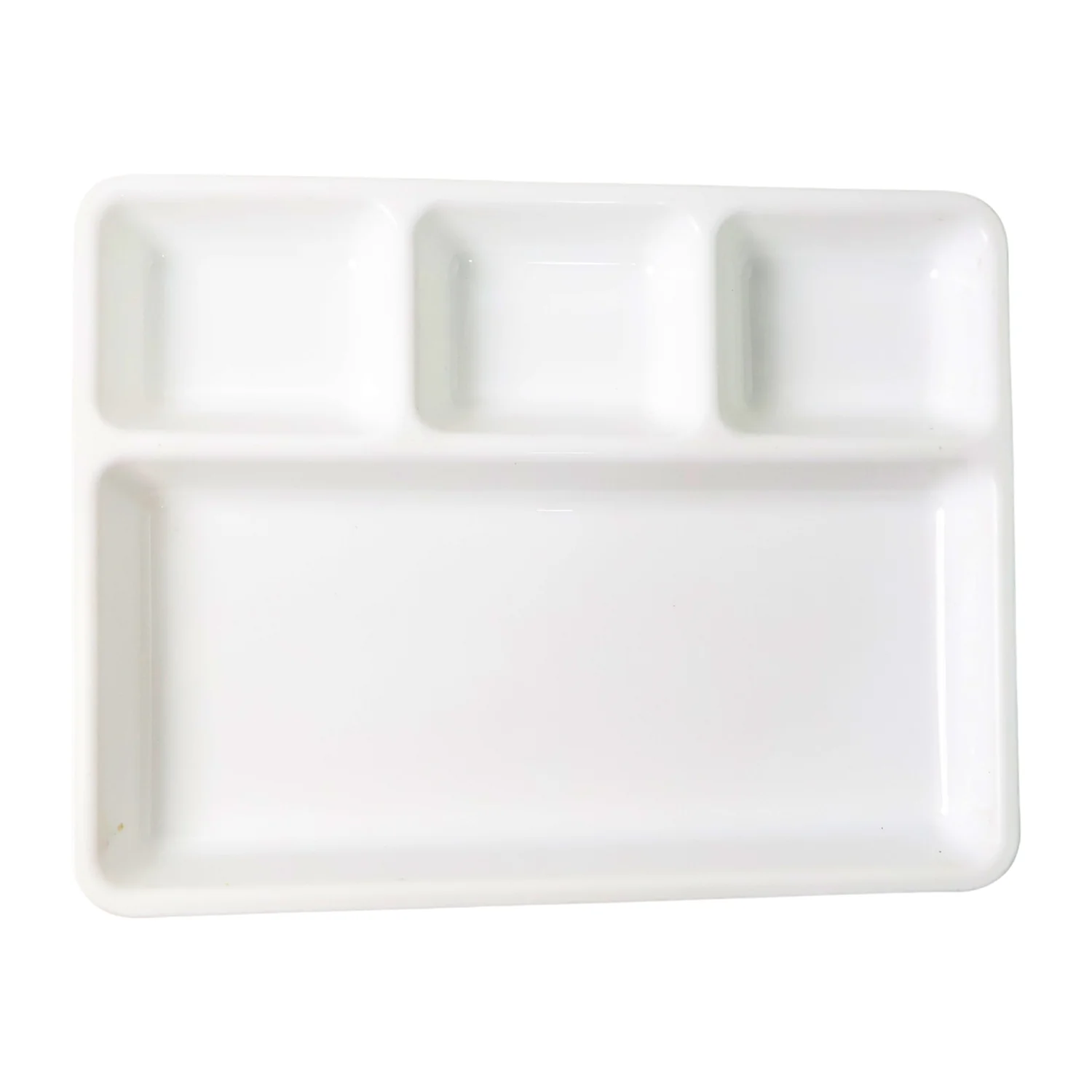 Plastic 4-Compartment Rectangular Meal Serving Tray / Plate (1 Pc / White) - Image 5