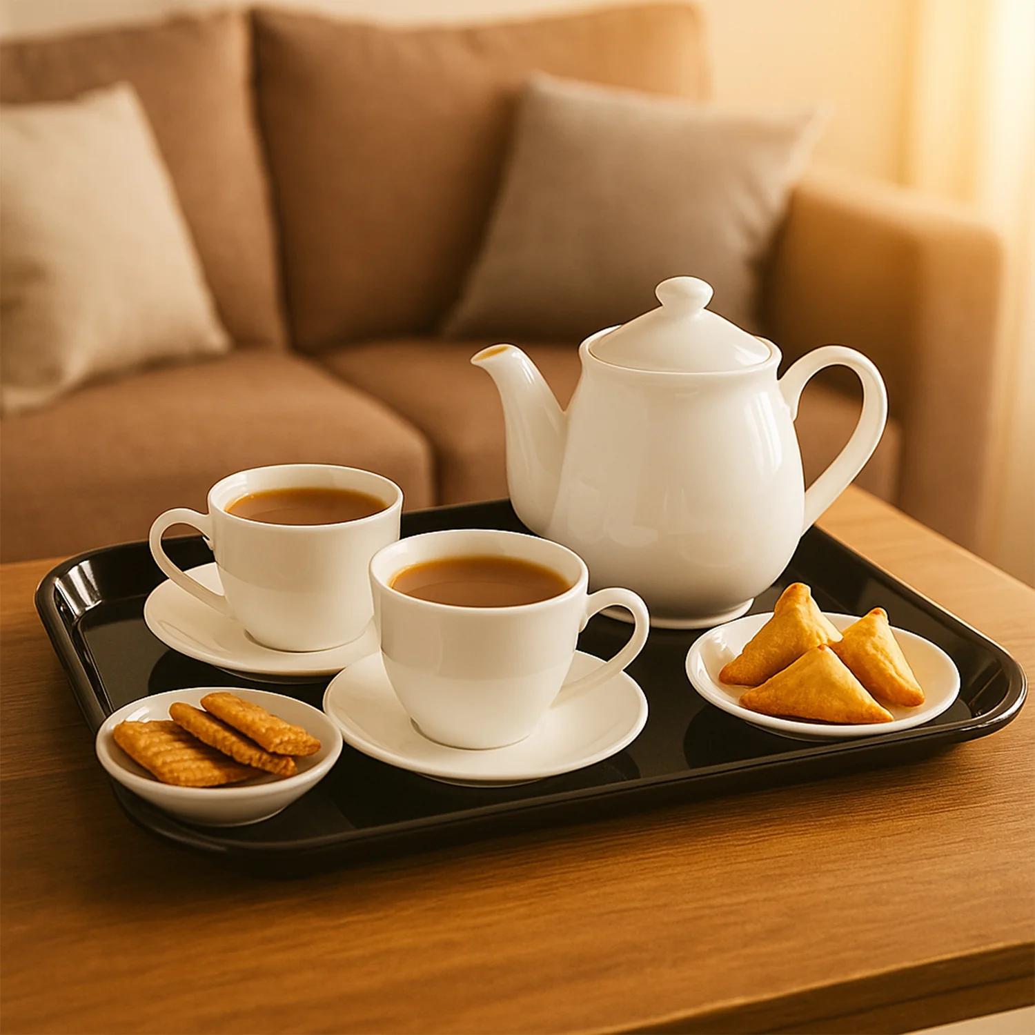 Plastic Serving Tray / Plate – 40 × 30 cm (1 Pc / Black) - Image 4