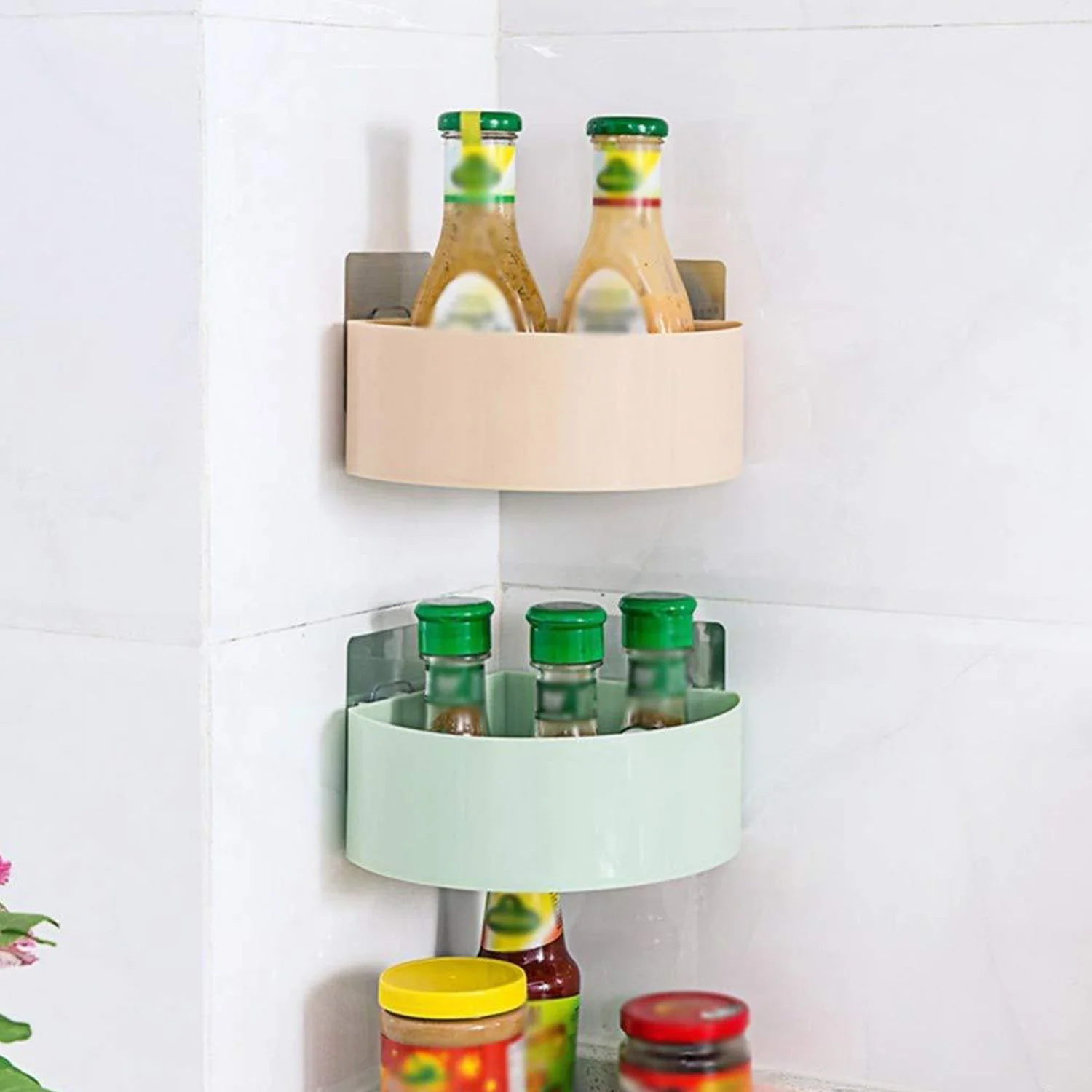 Plastic Multipurpose Kitchen Bathroom Shelf Wall Holder Storage Rack (Loose Pack) - Image 4