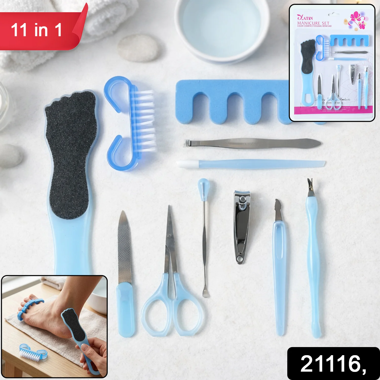 11 in 1 Manicure Pedicure Grooming Kit Nail Care Set (1 Set) - Image 2