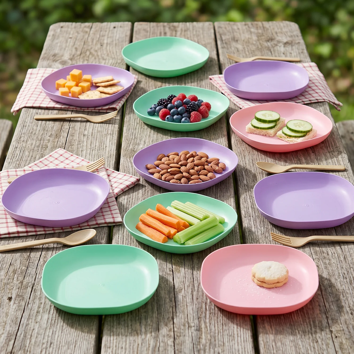 11 in 1 Multipurpose Plastic Snack Serving Tray Plates  (1 Set) - Image 3
