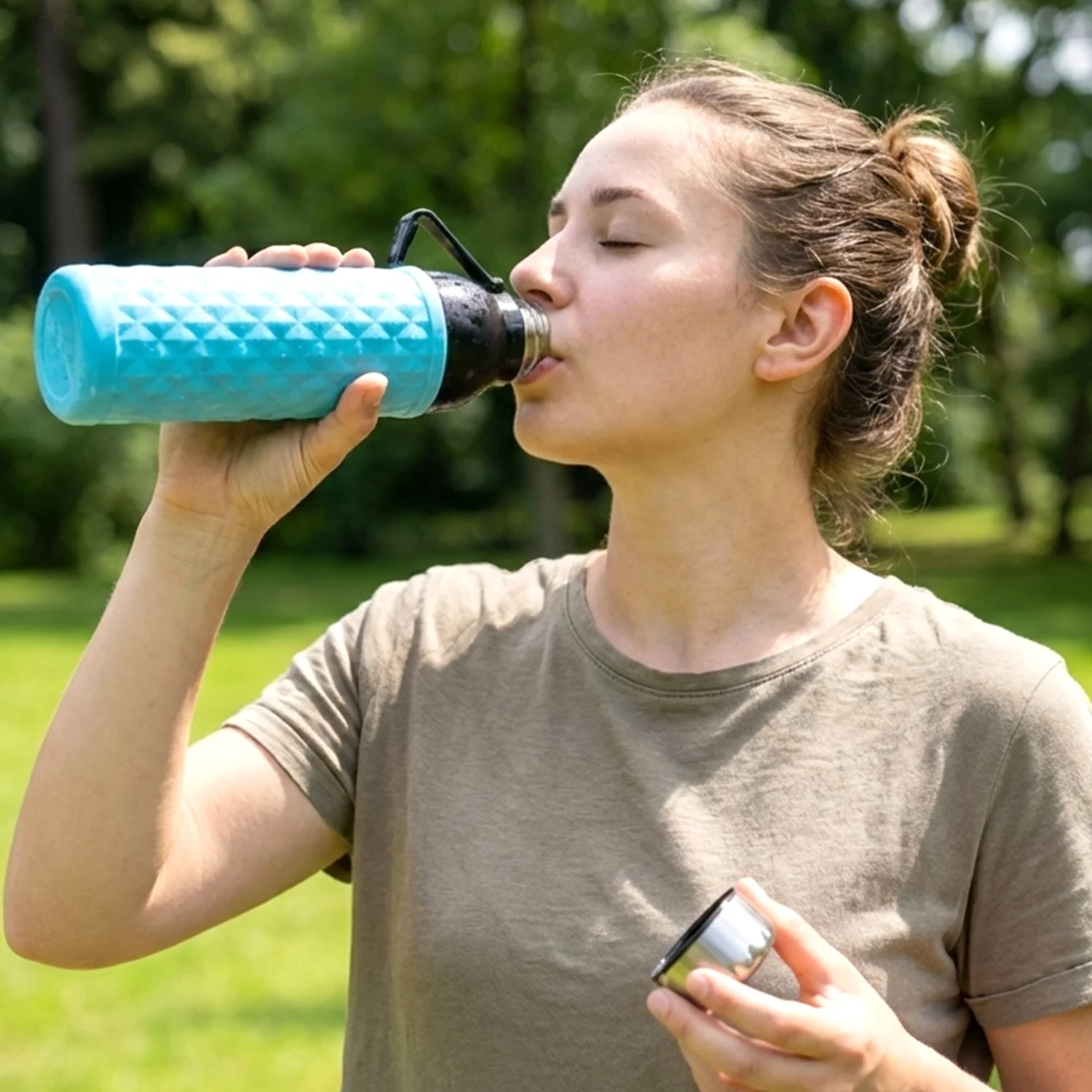 Plastic 1100 ML Approx Diamond Texture Sports Water Bottle (1 Pc) - Image 3