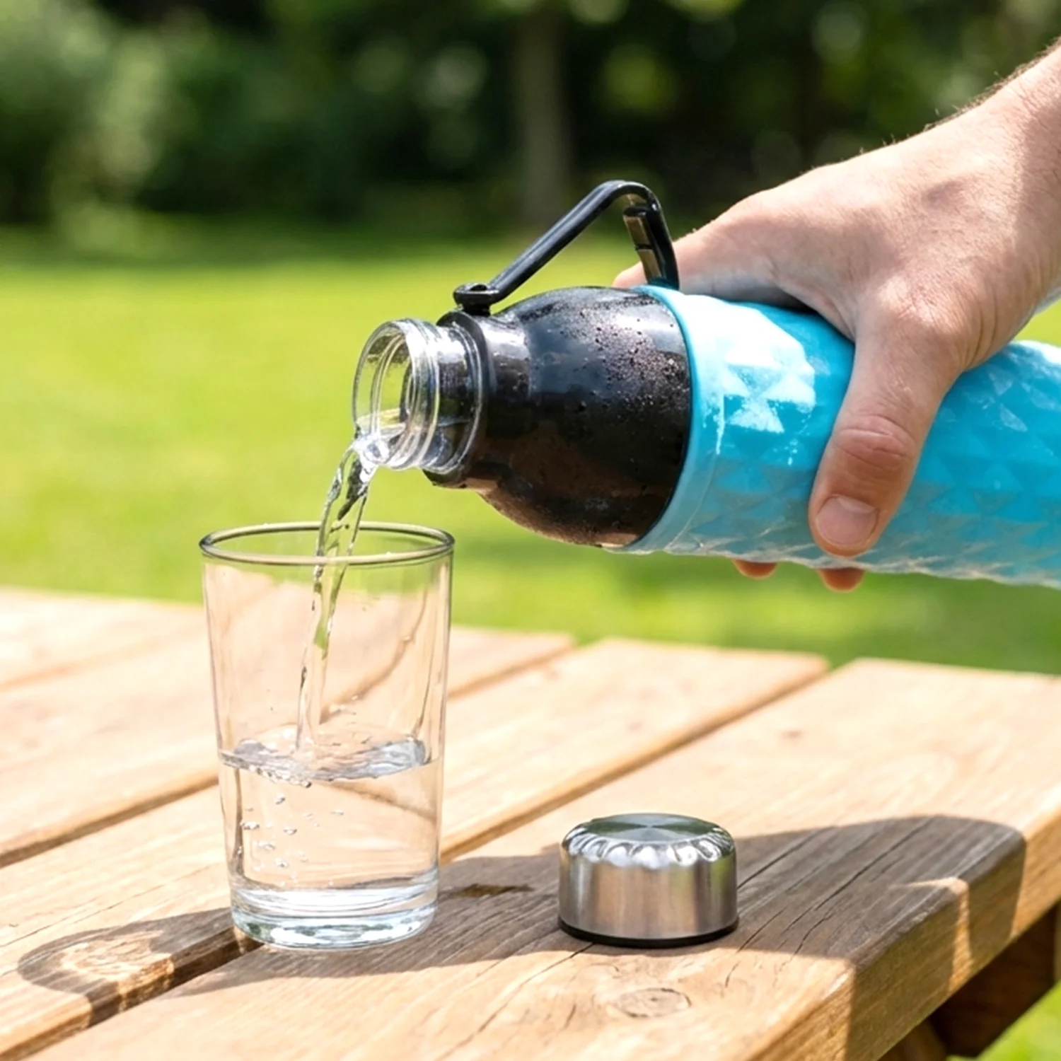 Plastic 1100 ML Approx Diamond Texture Sports Water Bottle (1 Pc) - Image 6