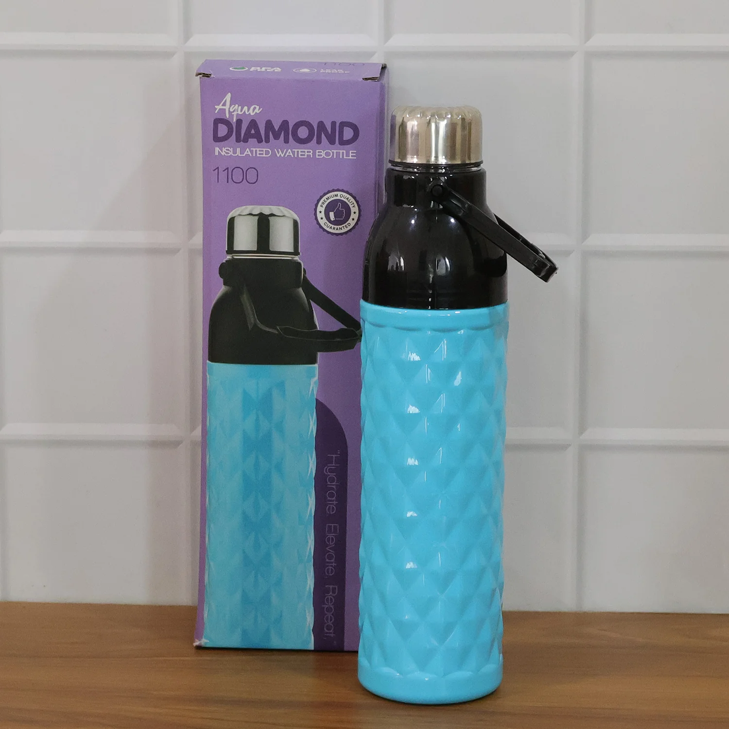 Plastic 1100 ML Approx Diamond Texture Sports Water Bottle (1 Pc) - Image 8