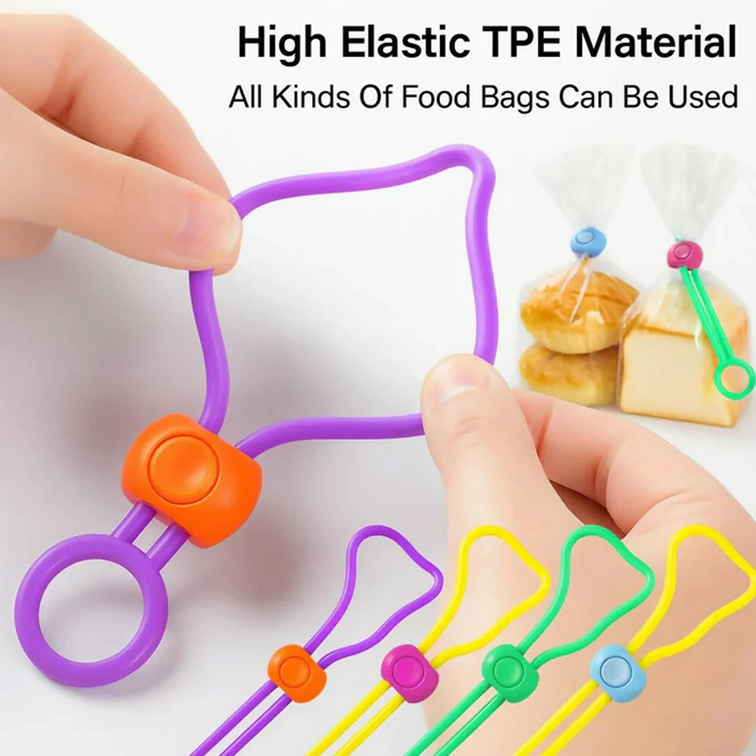 Reusable Silicone Food Bag Sealing Clips with Lock for Kitchen Storage ( 3 Pc) - Image 3