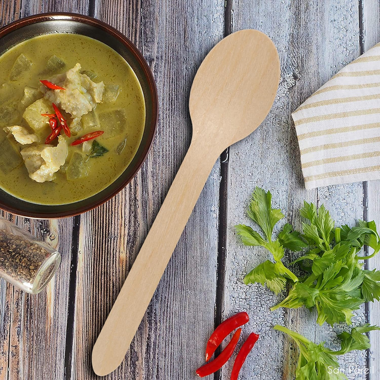 110mm Wooden Tea Spoon – 30 Pcs Pack - Image 3
