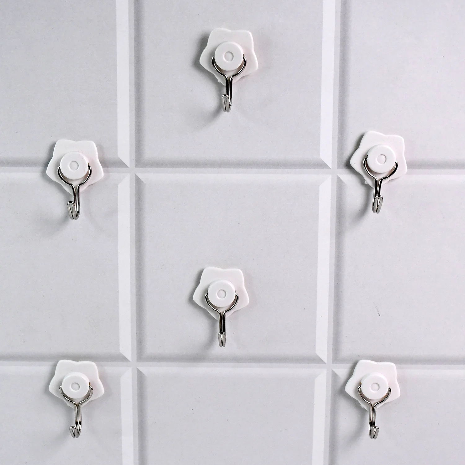 Multipurpose Self Adhesive Plastic Wall Hooks - 6 pcs - Image 4