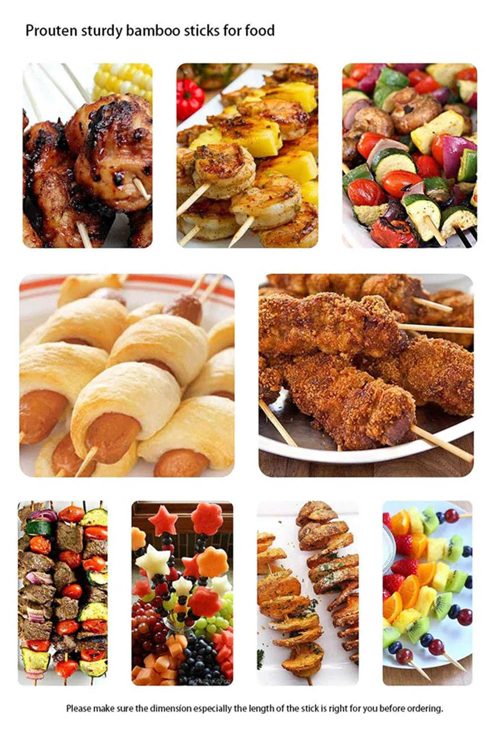 Natural Bamboo Wooden Skewers / BBQ Sticks for Barbeque and Grilling - Image 8