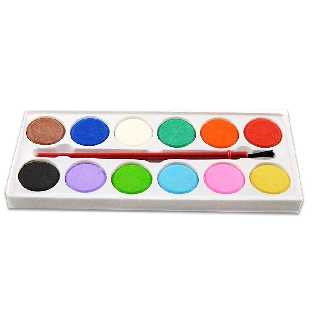Painting Water Color Kit - 12 Shades and Paint Brush (13 Pcs) - Image 4