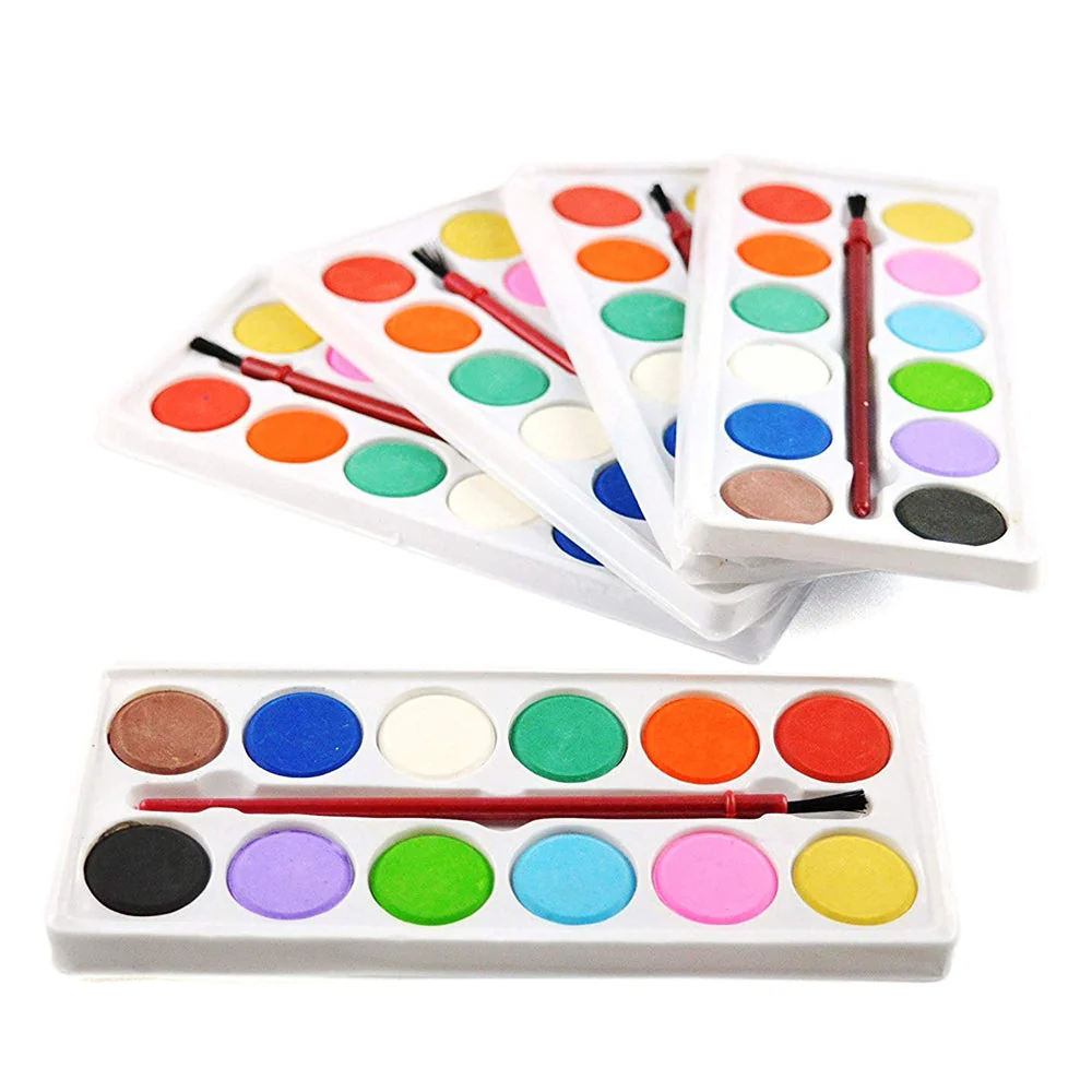 Painting Water Color Kit - 12 Shades and Paint Brush (13 Pcs) - Image 6