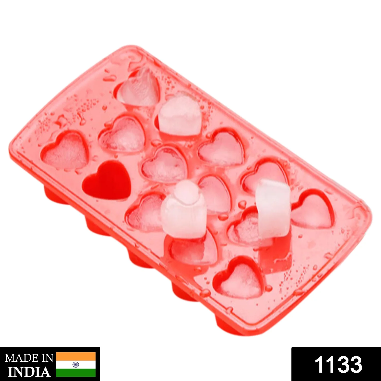 Heart Shape Ice Cube & Candy Tray – 14 Cavities (Multicolor) - Image 2