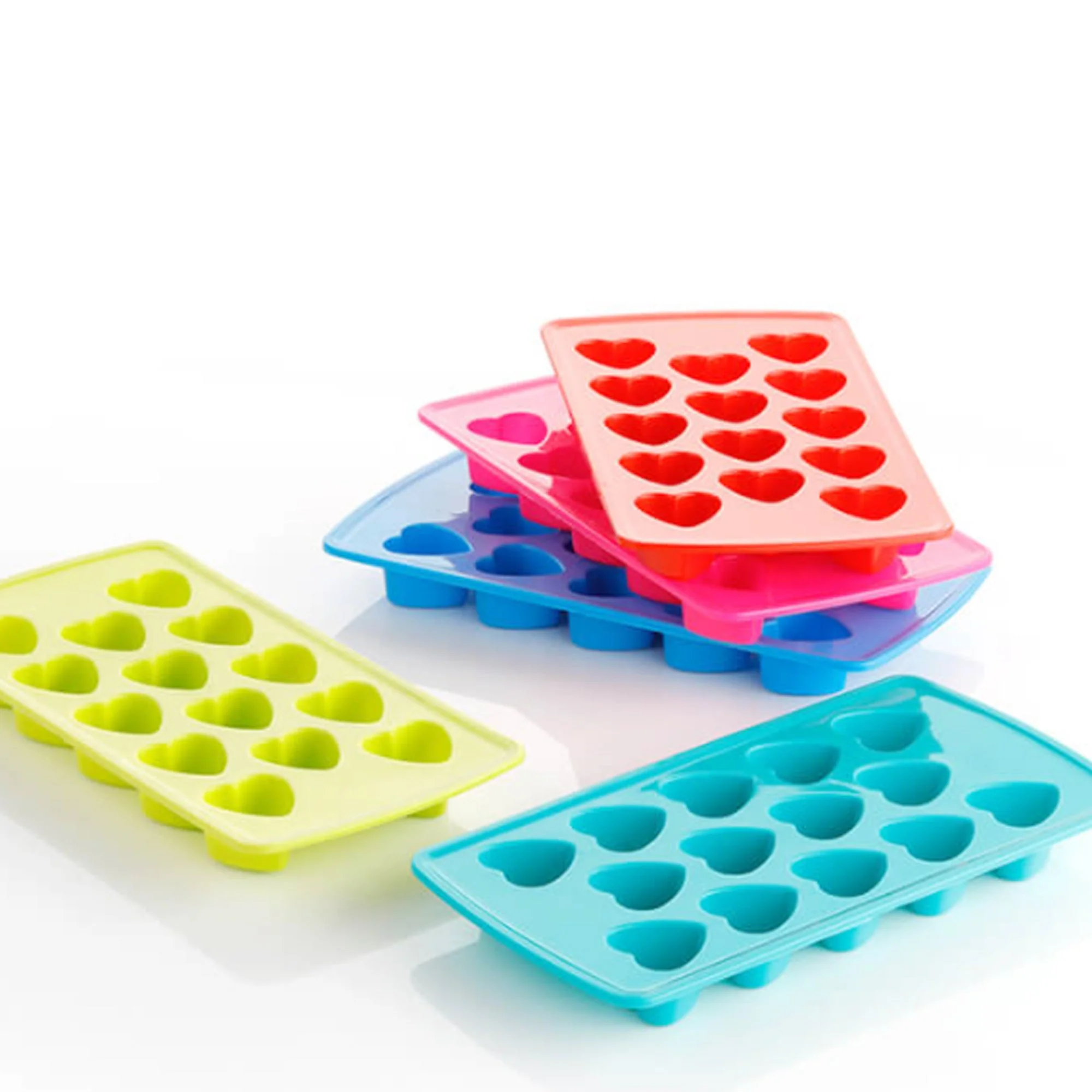 Heart Shape Ice Cube & Candy Tray – 14 Cavities (Multicolor) - Image 4