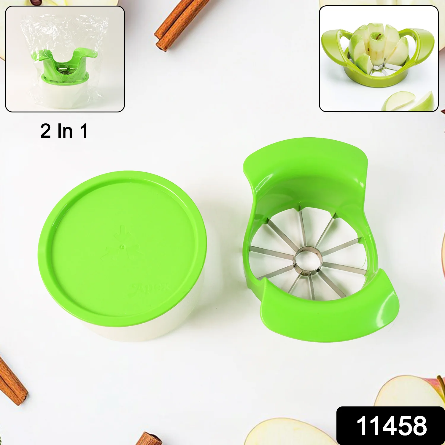 Apex Apple Cutter with Container – Unbreakable ABS Body & Stainless Steel Blades - Image 6