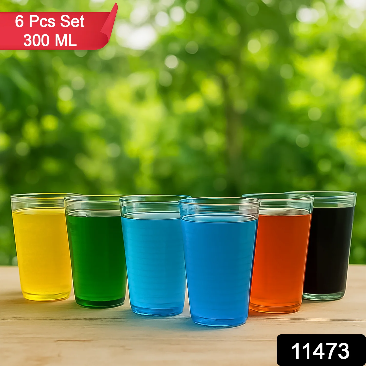 Apex Pyramid Ringo Plastic Glass – 300ml Approx | Durable, Crystal-Clear Tumbler - Image 2