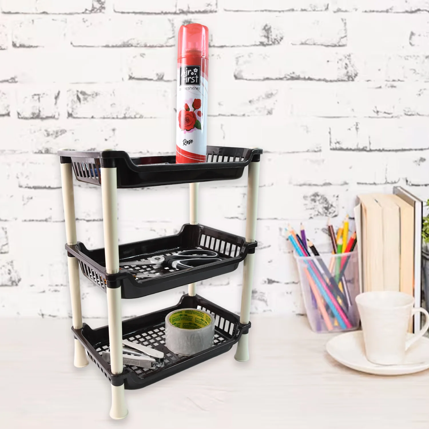 Apex Small Multiuse Plastic Storage Rack Organizer 3-Tier - Image 4