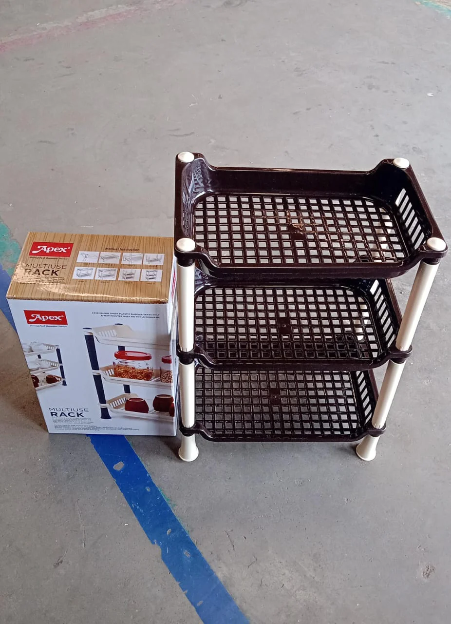 Apex Small Multiuse Plastic Storage Rack Organizer 3-Tier - Image 7