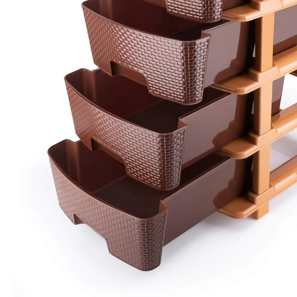 5tier Plastic Modular Drawer System For Multiple Use (Brown colour) - Image 6