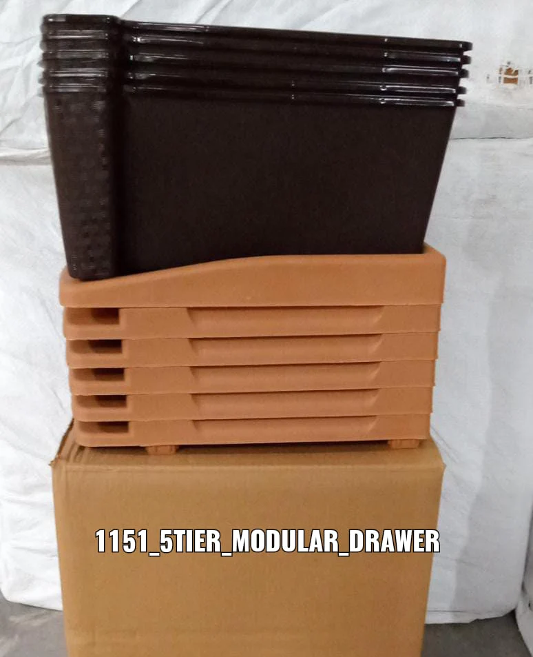 5tier Plastic Modular Drawer System For Multiple Use (Brown colour) - Image 8