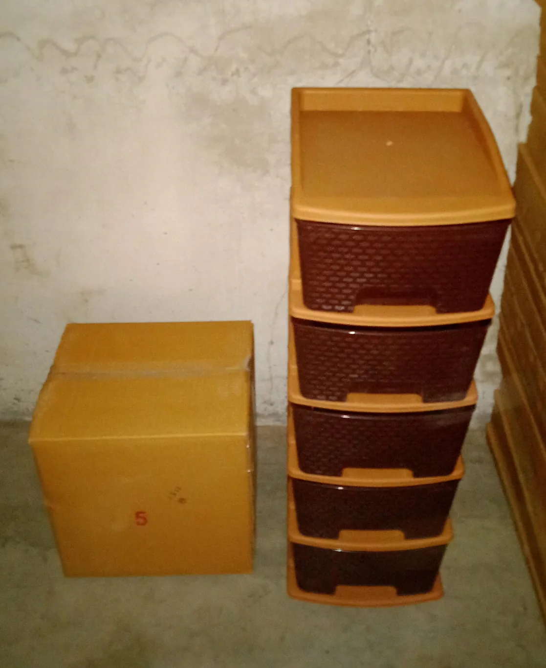 5tier Plastic Modular Drawer System For Multiple Use (Brown colour) - Image 9
