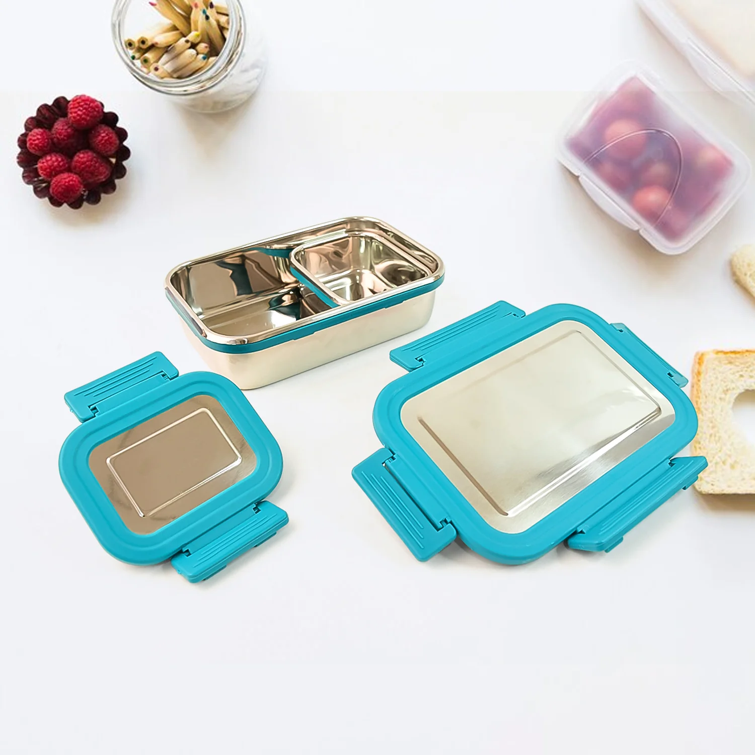 Apex Jerry Lunch Box Stainless Steel Food Container (2 Pc / 700+200 ML Approx) - Image 3