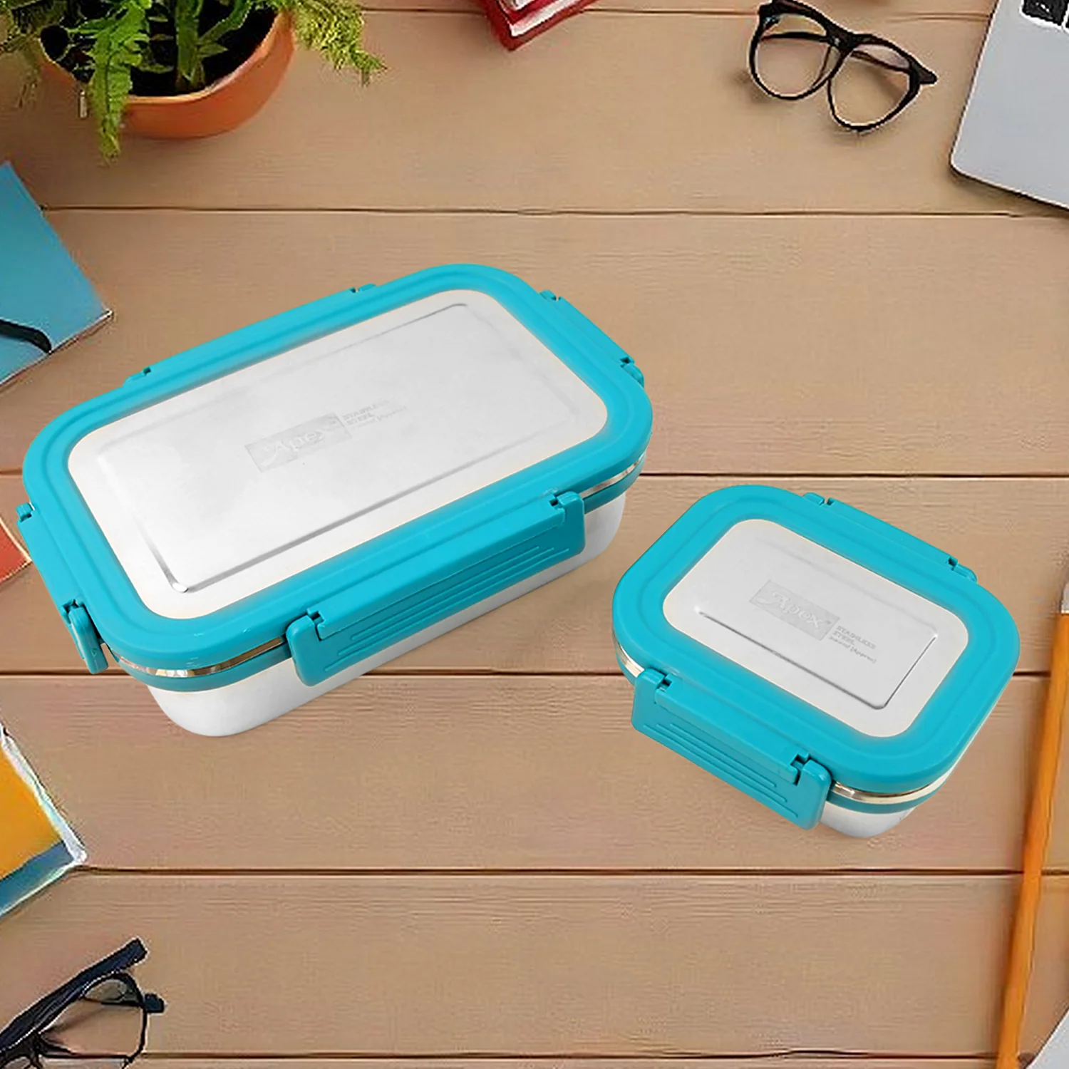 Apex Jerry Lunch Box Stainless Steel Food Container (2 Pc / 700+200 ML Approx) - Image 4