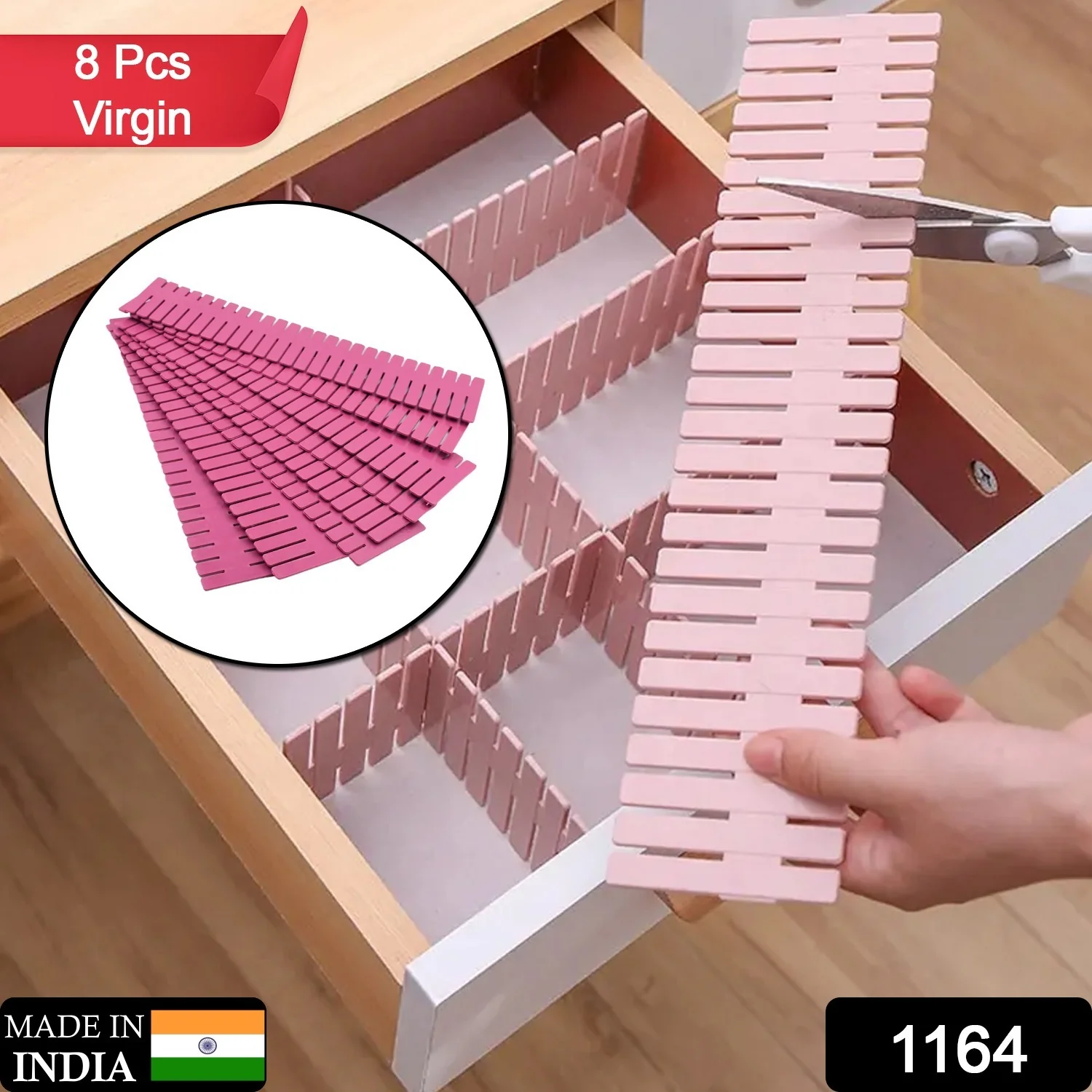 Plastic Adjustable Grid Drawer Dividers – Organizers for Home & Kitchen Drawers - Image 2