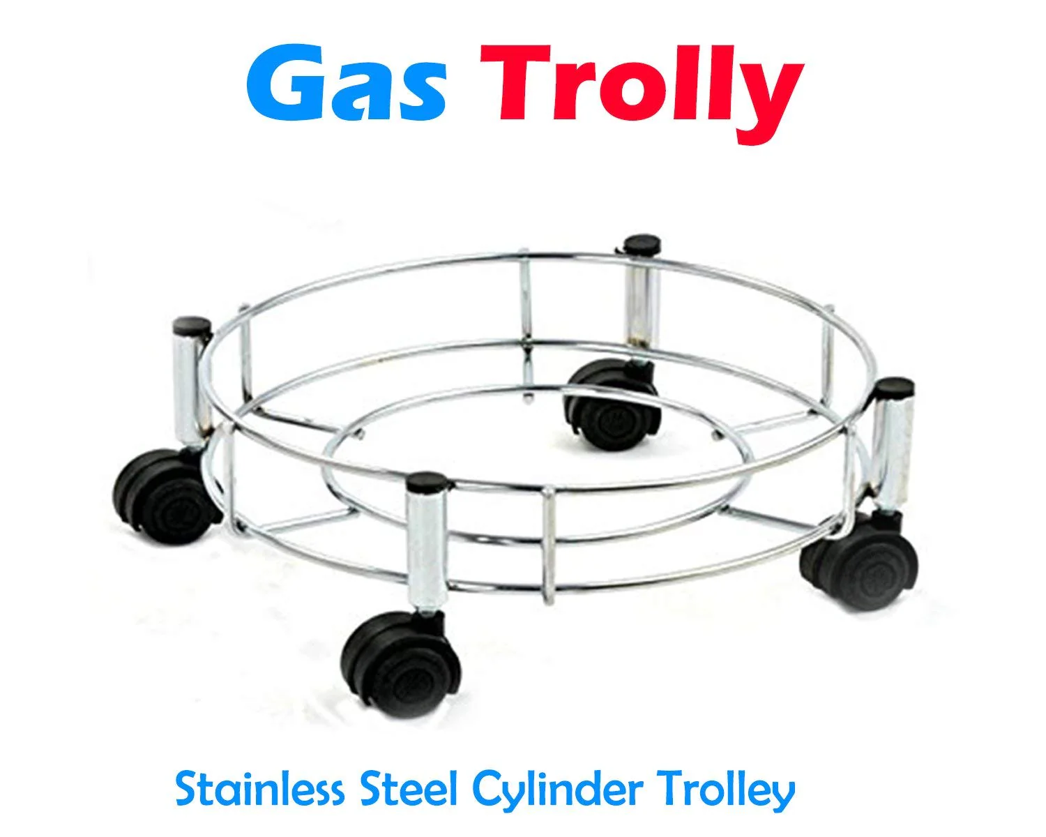 Stainless Steel Gas Cylinder Trolley, Gas Trolley - Image 5