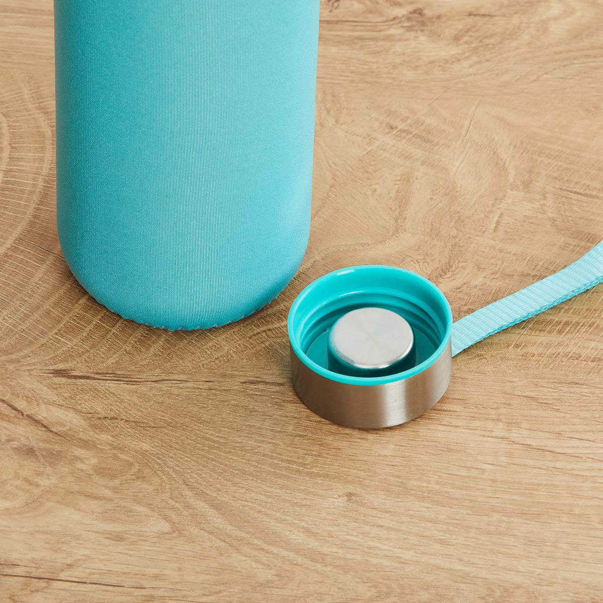 Glass Water Bottle (500 ml) With Cover - Image 3