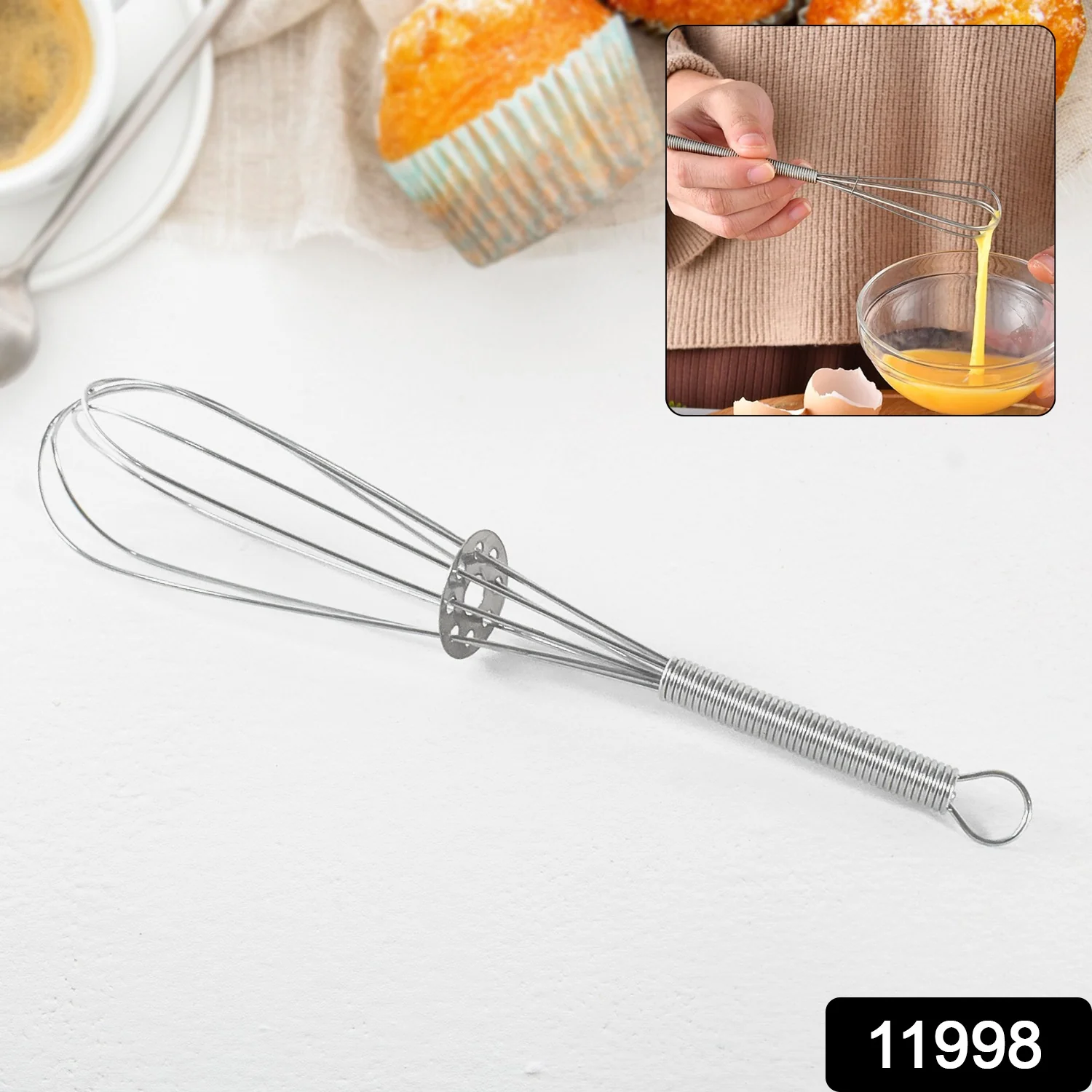 Kitchen Whisk, Stainless Steel Kitchen Tool (1 Pc / 16 cm) - Image 2