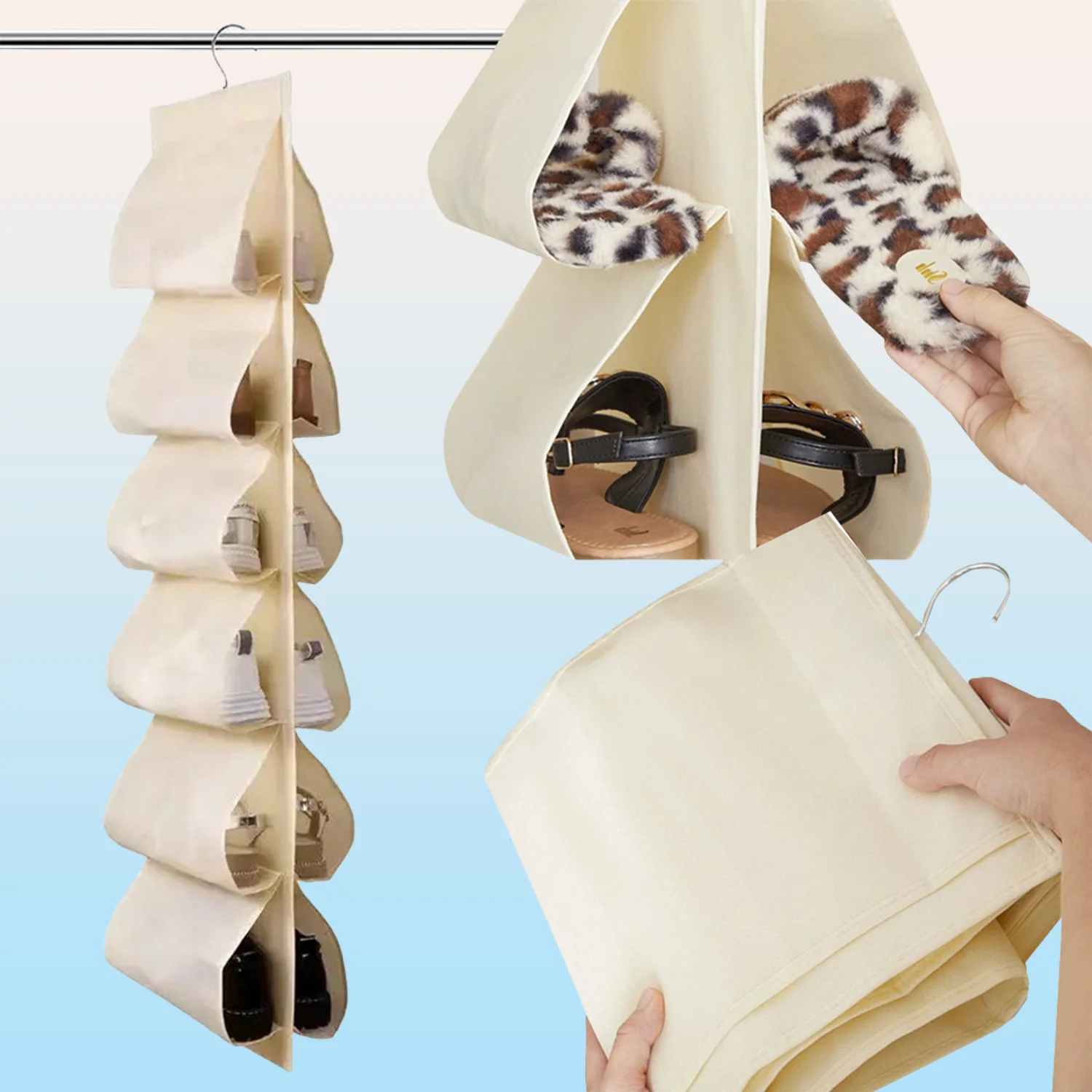 12 Grids Hanging Storage Bag (1 Pc / 12 Pocket / Mix Color) - Image 3