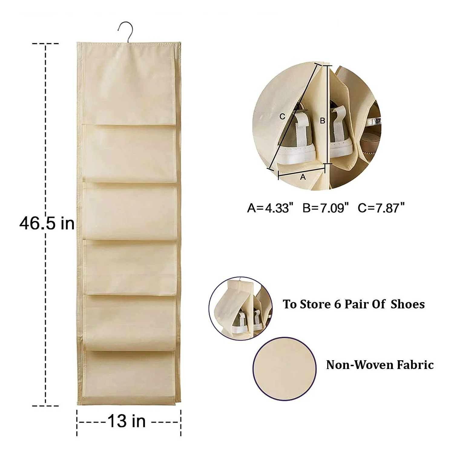 12 Grids Hanging Storage Bag (1 Pc / 12 Pocket / Mix Color) - Image 6
