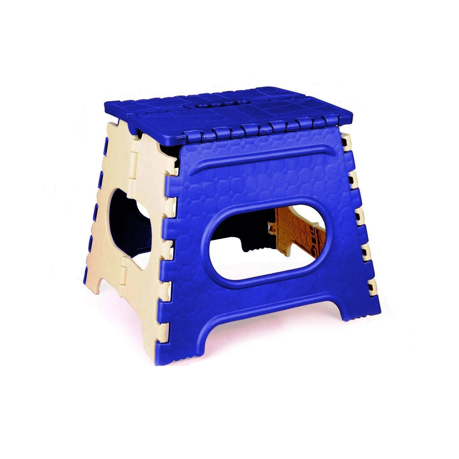 2009_12 Inch Plastic Folding Step Stool for Kids and Adults with Handle (Multicolor) - Image 3
