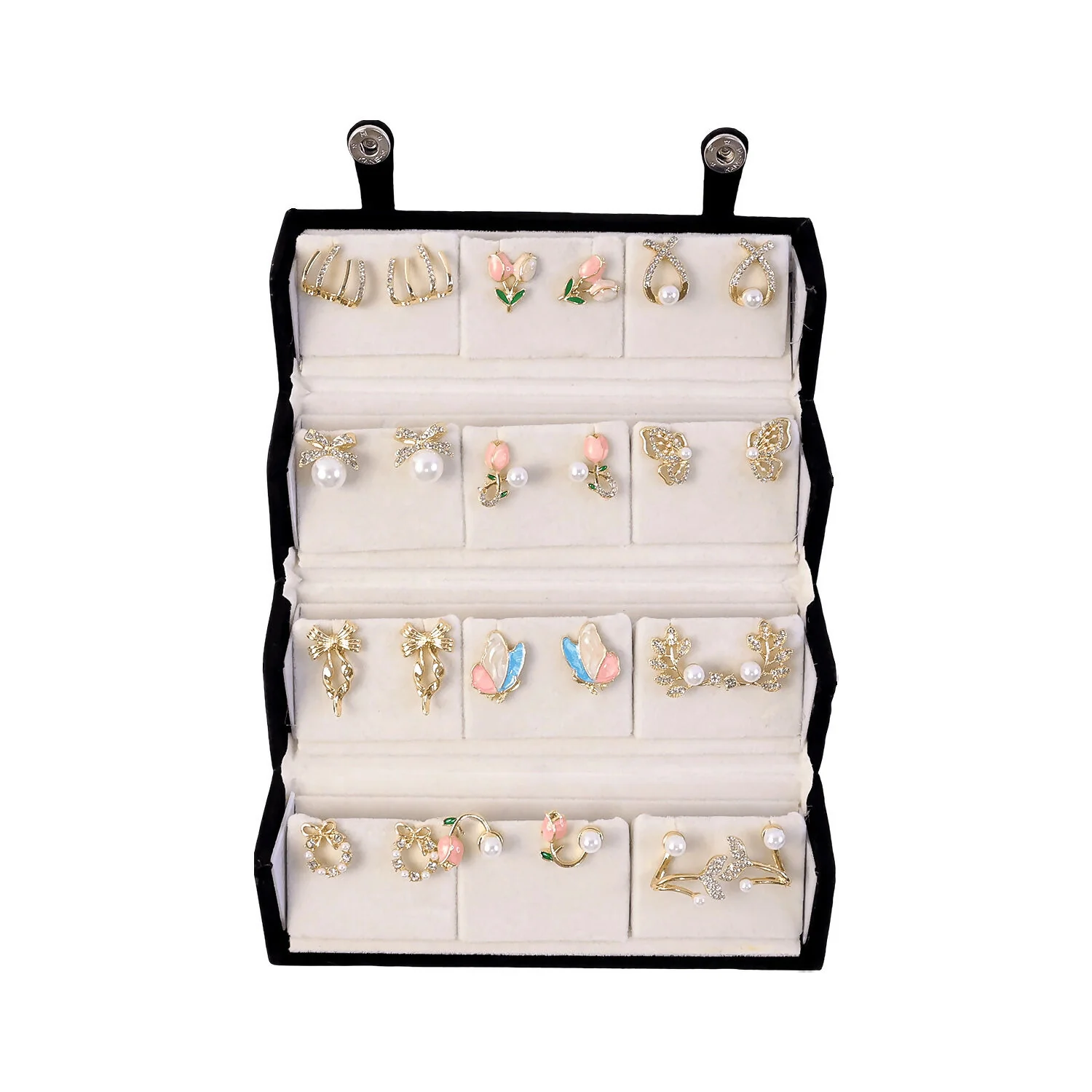 Korean Anti Tarnish Earrings Combo Set With Velvet Box for Women And Girls (12 Pair) - Image 6