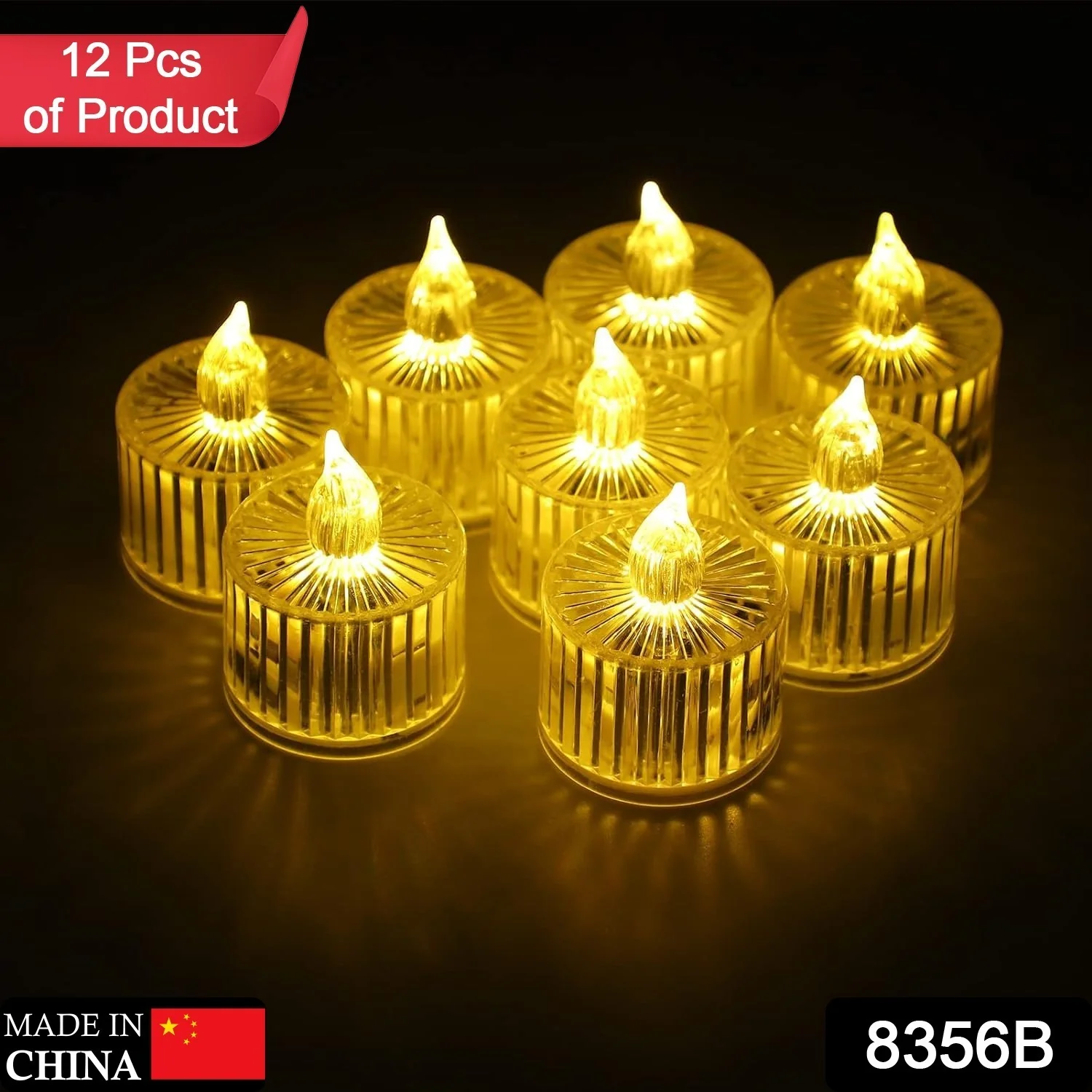 Flameless Acrylic LED Tealight Candles for Festival Decor (12 Pc) - Image 2
