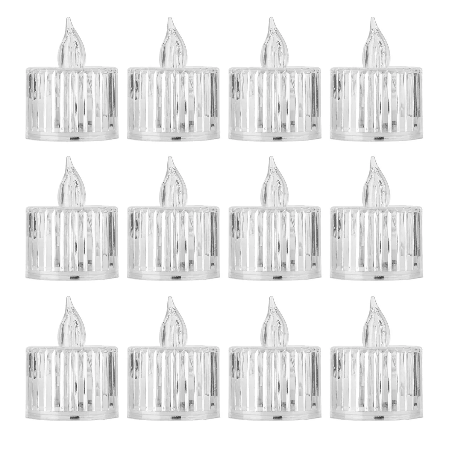 Flameless Acrylic LED Tealight Candles for Festival Decor (12 Pc) - Image 3