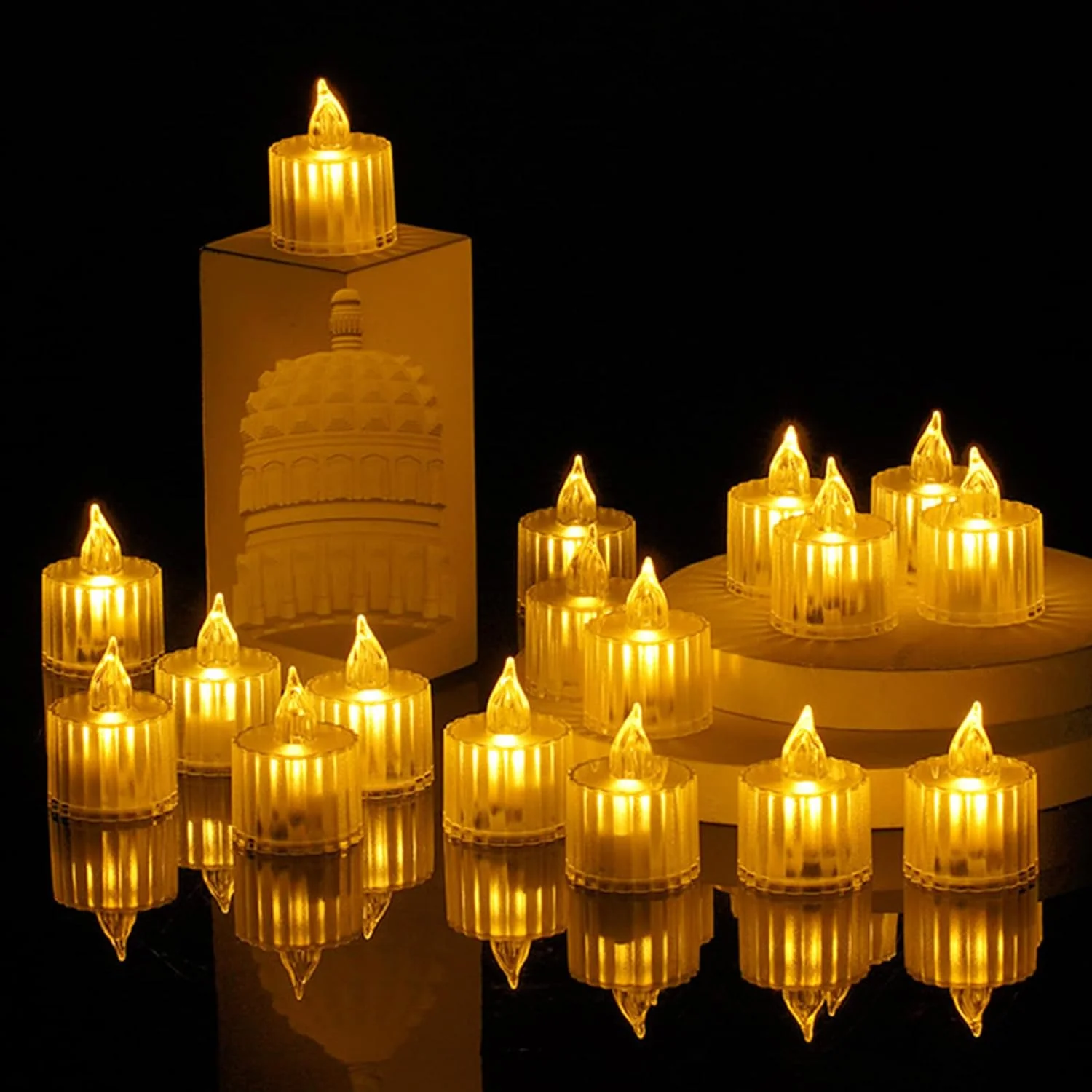 Flameless Acrylic LED Tealight Candles for Festival Decor (12 Pc) - Image 4
