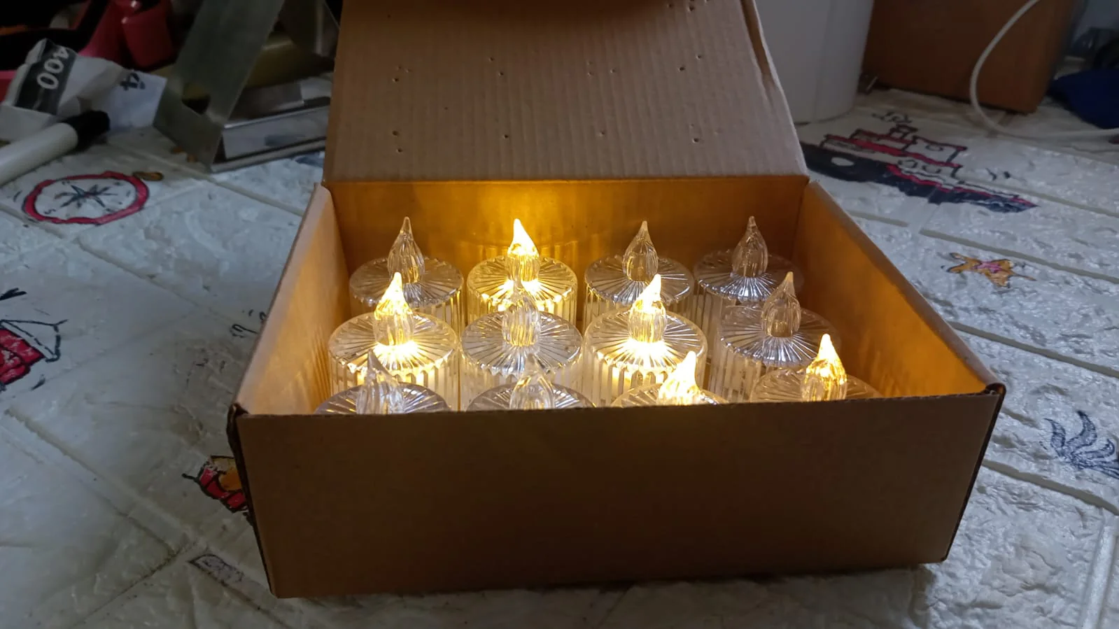Flameless Acrylic LED Tealight Candles for Festival Decor (12 Pc) - Image 8