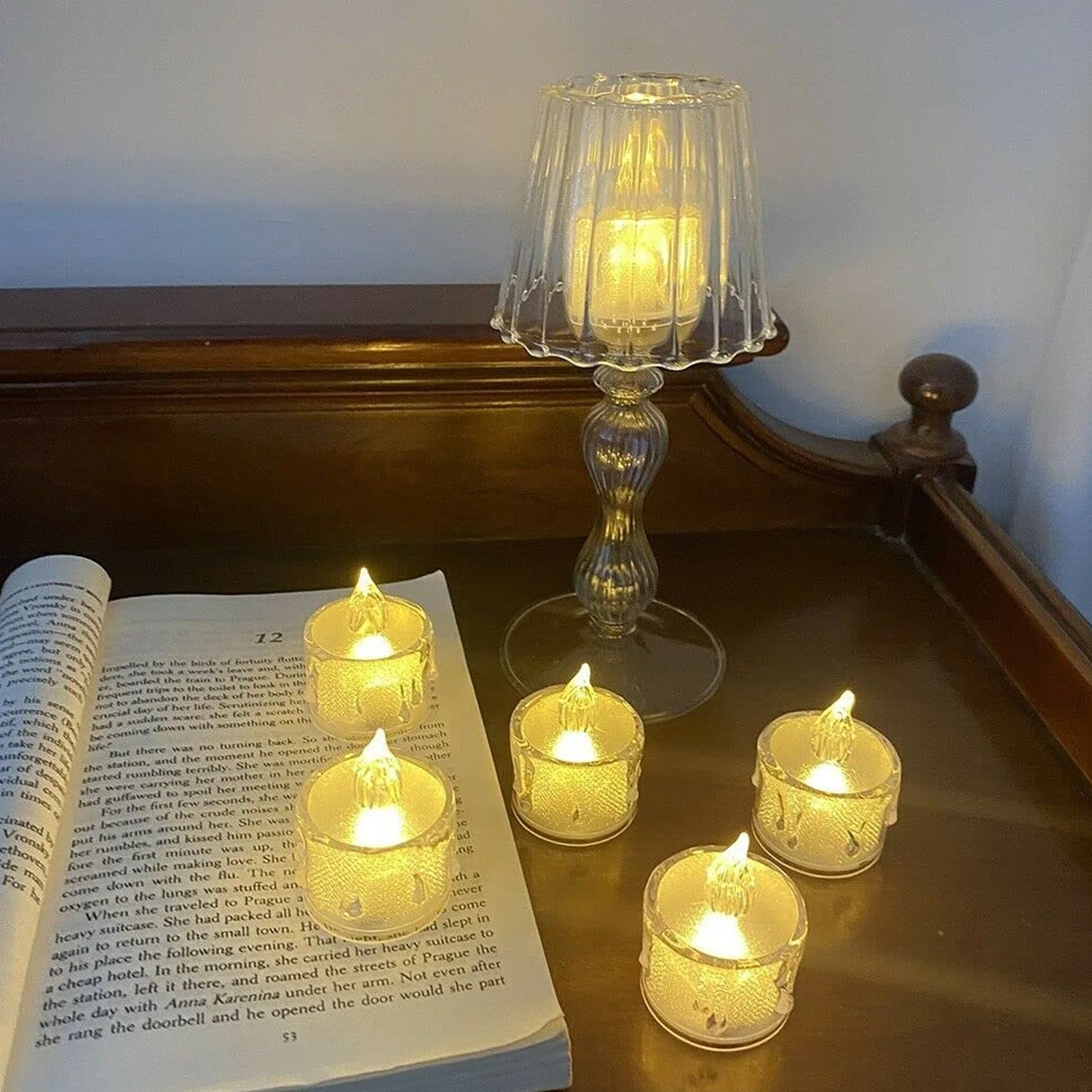 12 Pcs Flameless and Smokeless Decorative Acrylic Candles Transparent Led Tea Light Candle for Gifting, House, Diwali, Christmas, Festival, Events Decor Candles, Diwali - Image 6