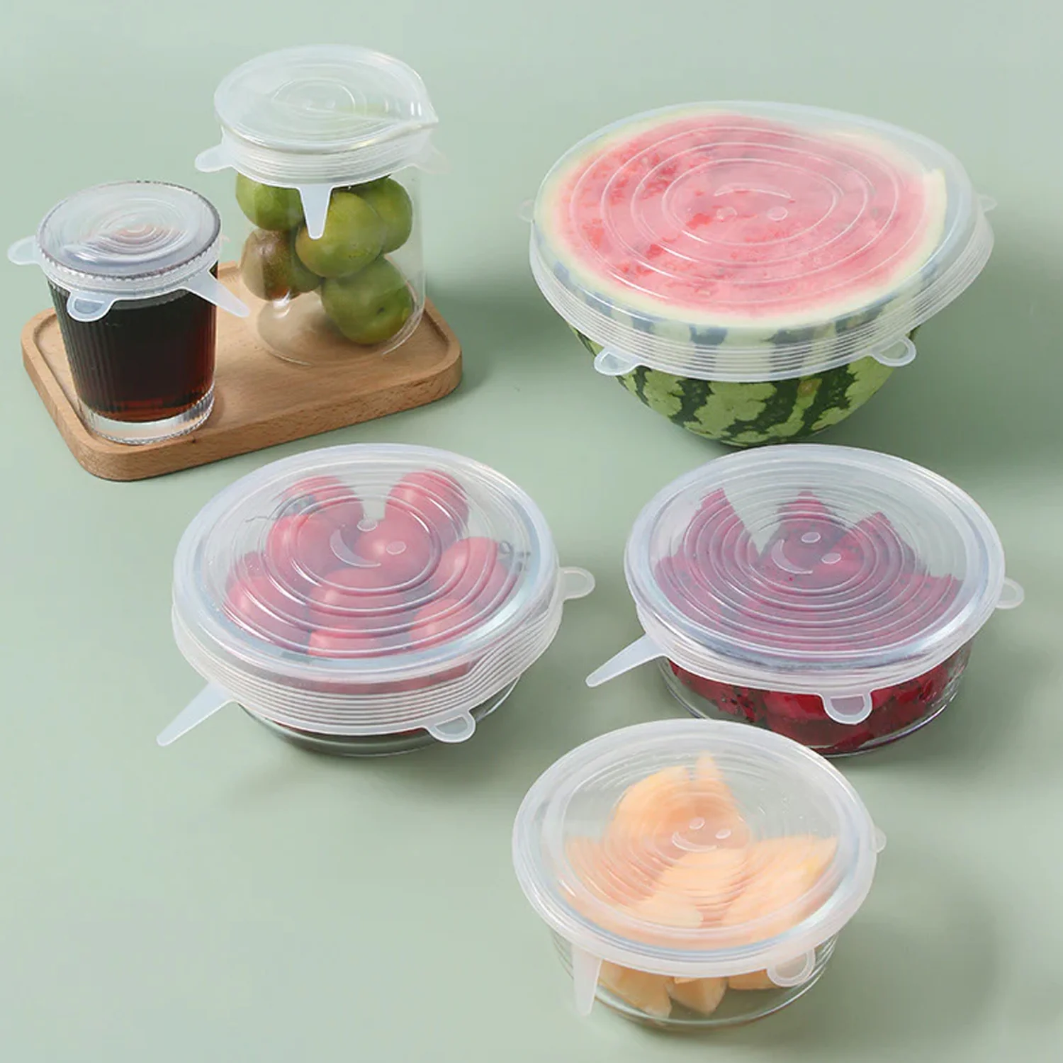 12 Peace Reusable Stretch Lids Set with 2 Storage Pouches – Flexible Food Cover Lids - Image 4