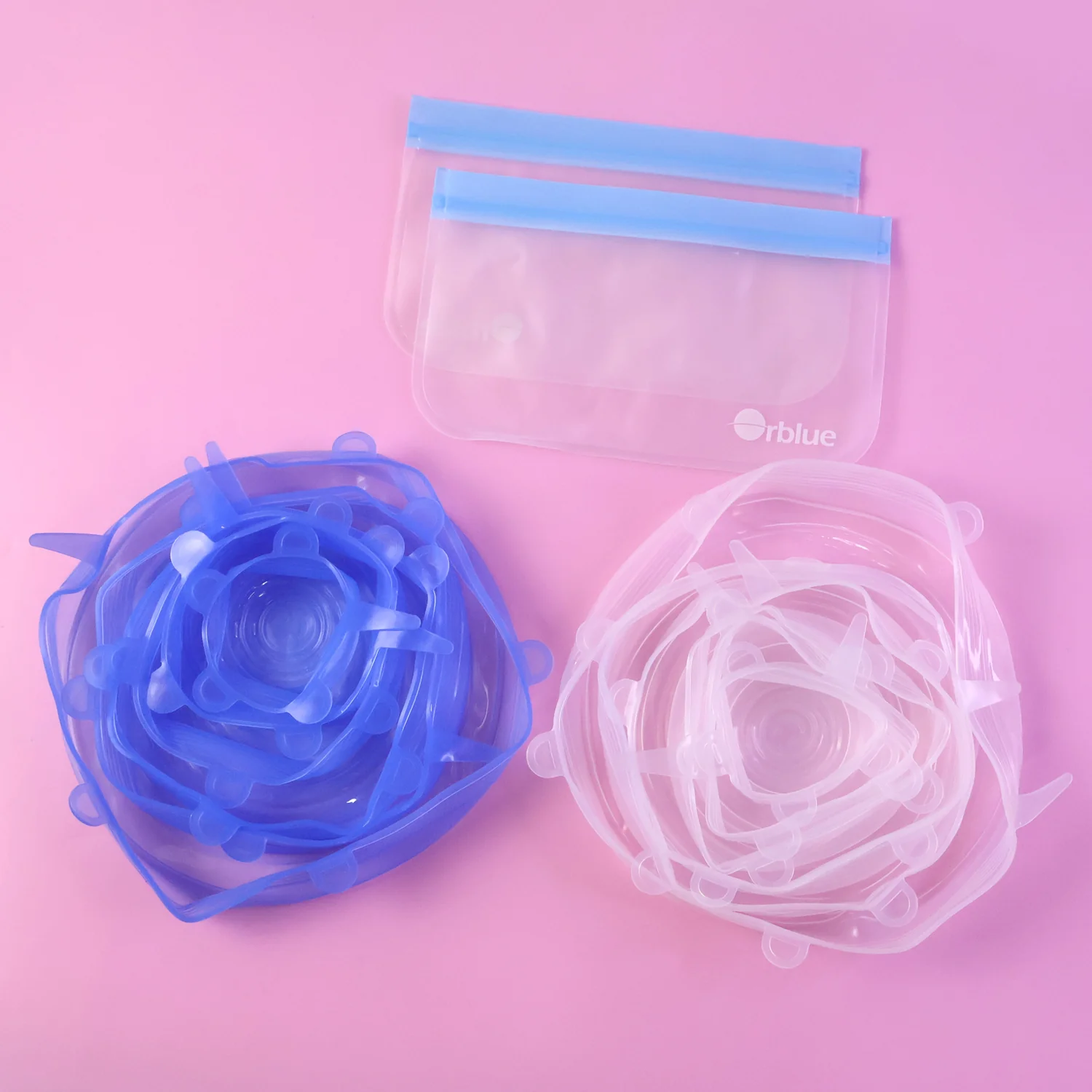 12 Peace Reusable Stretch Lids Set with 2 Storage Pouches – Flexible Food Cover Lids - Image 7