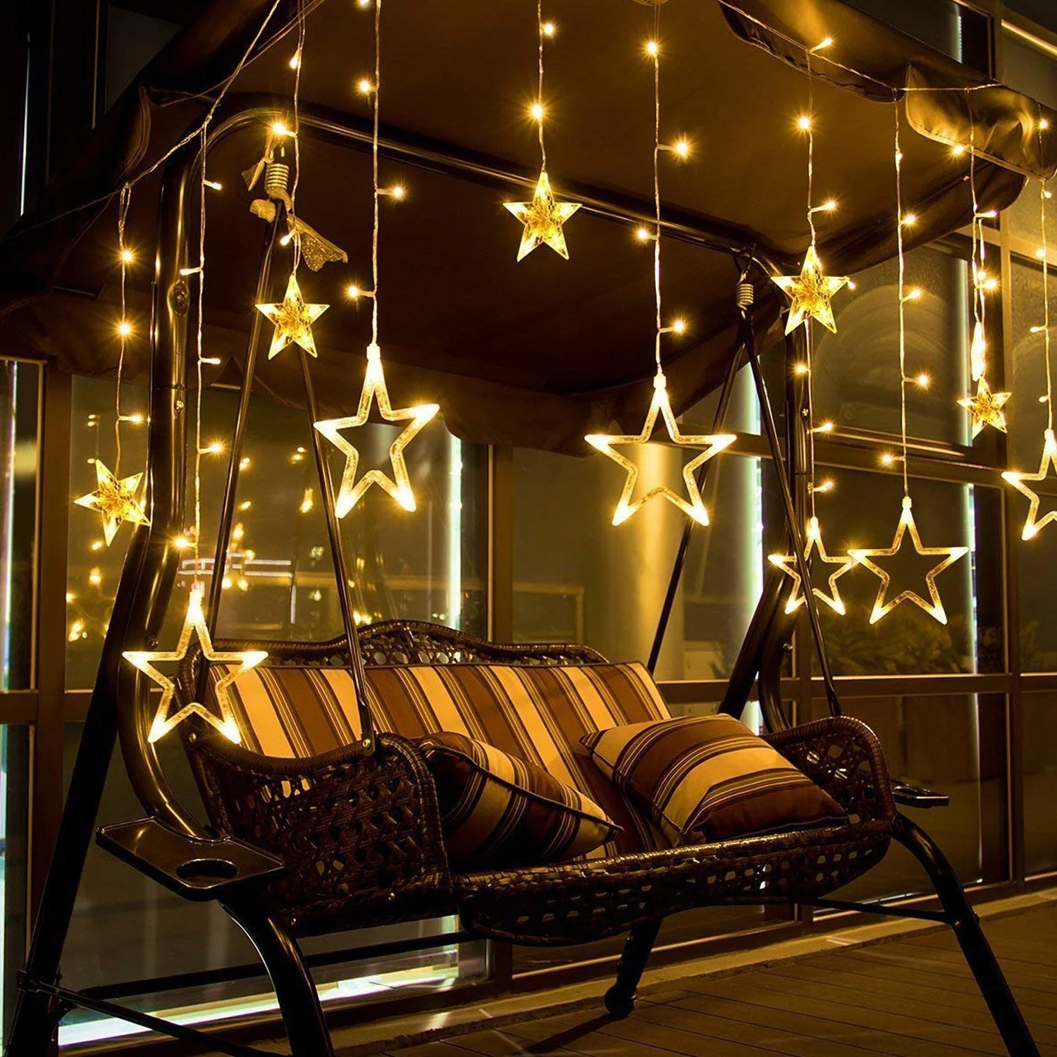 12 Stars Curtain String Lights, Window Curtain Lights - Image 10