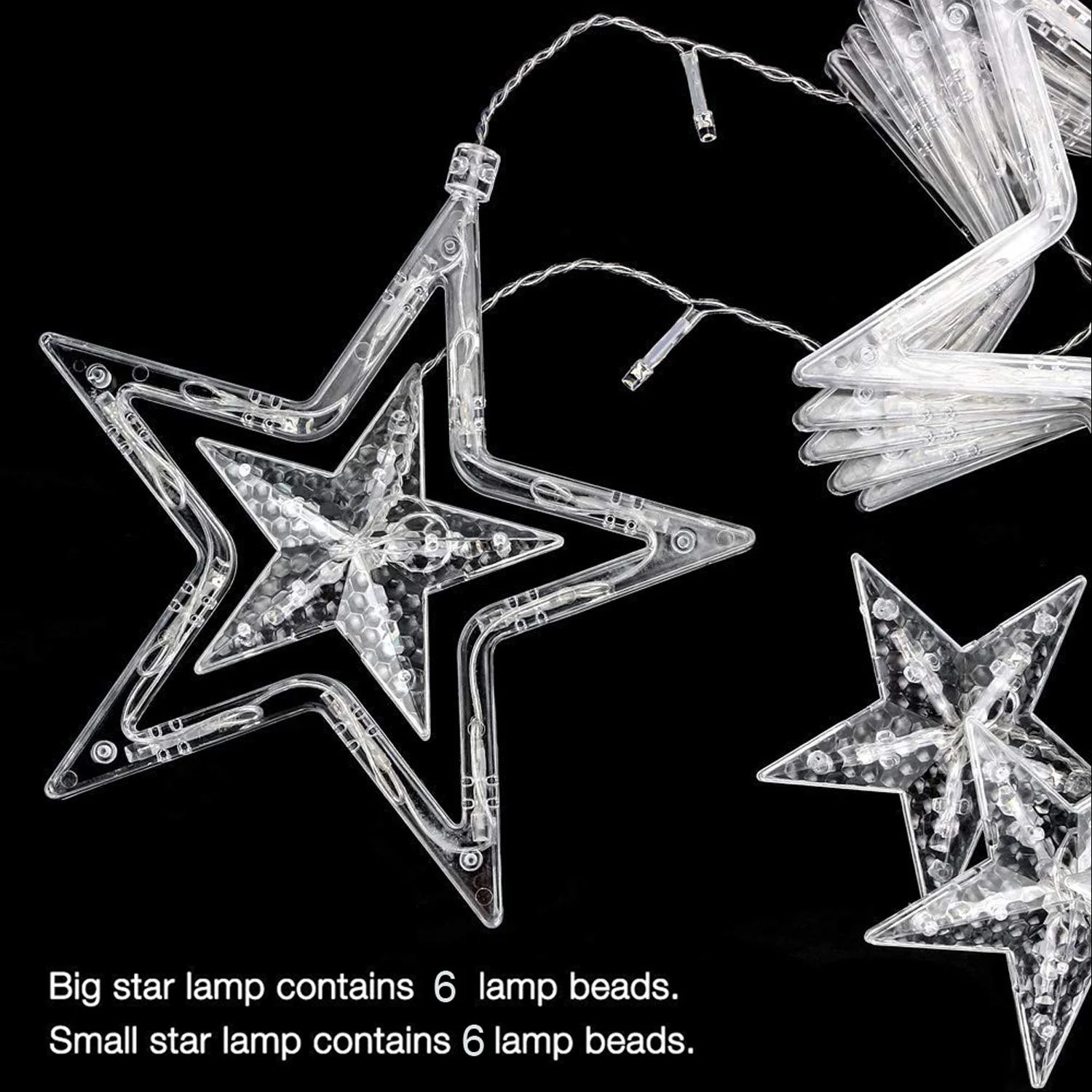 12 Stars Curtain String Lights, Window Curtain Lights - Image 11