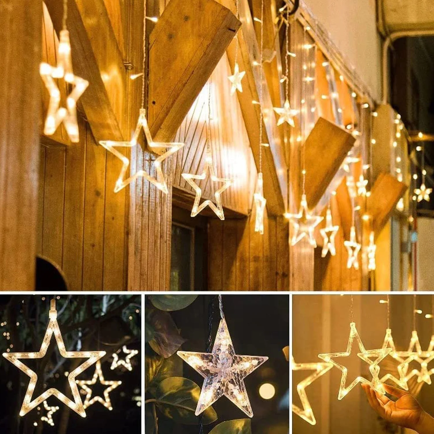 12 Stars Curtain String Lights, Window Curtain Lights - Image 5