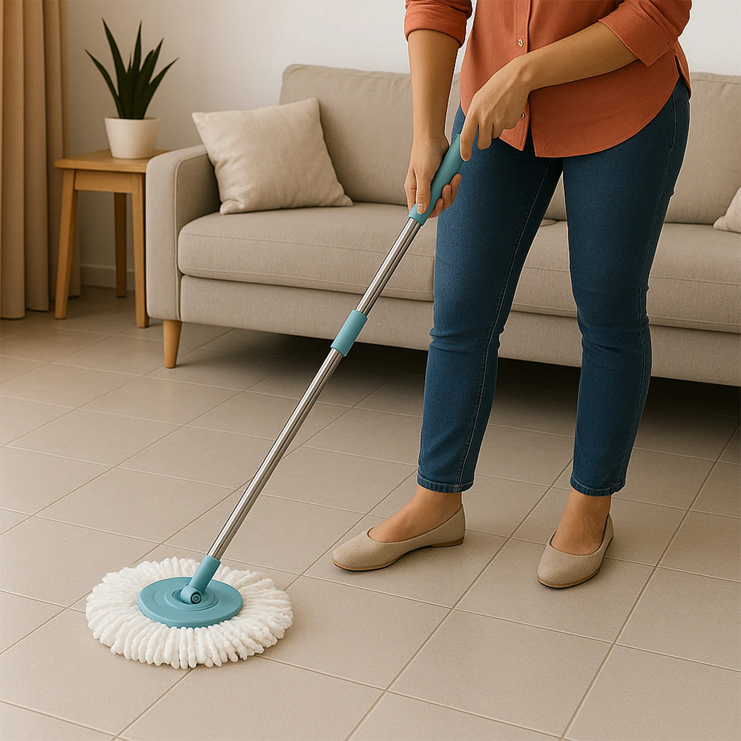 Adjustable Stainless Steel Mop Rod Set 120 cm - Image 3