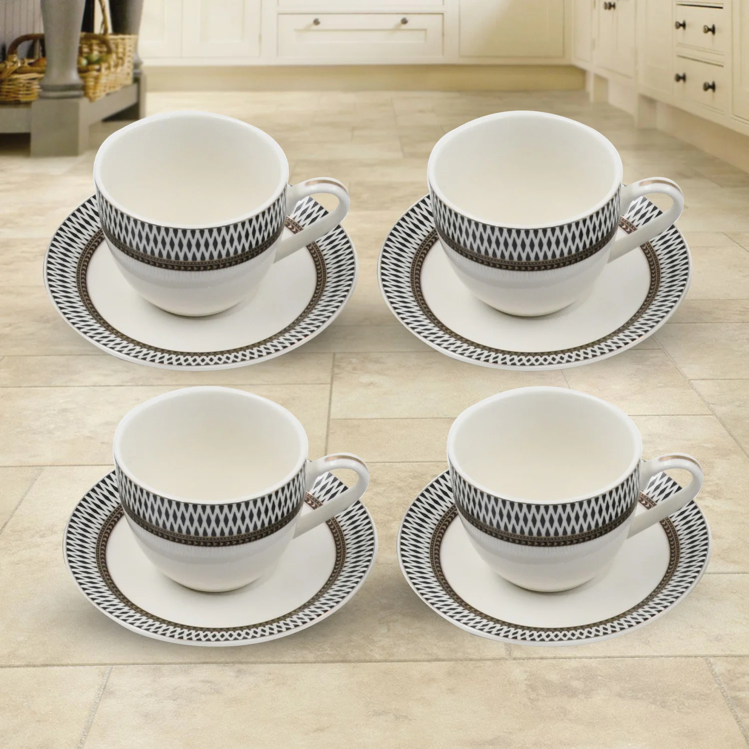 Ceramic Tea / cups and Saucer / Rakabi Set of 12 Pcs - Image 4