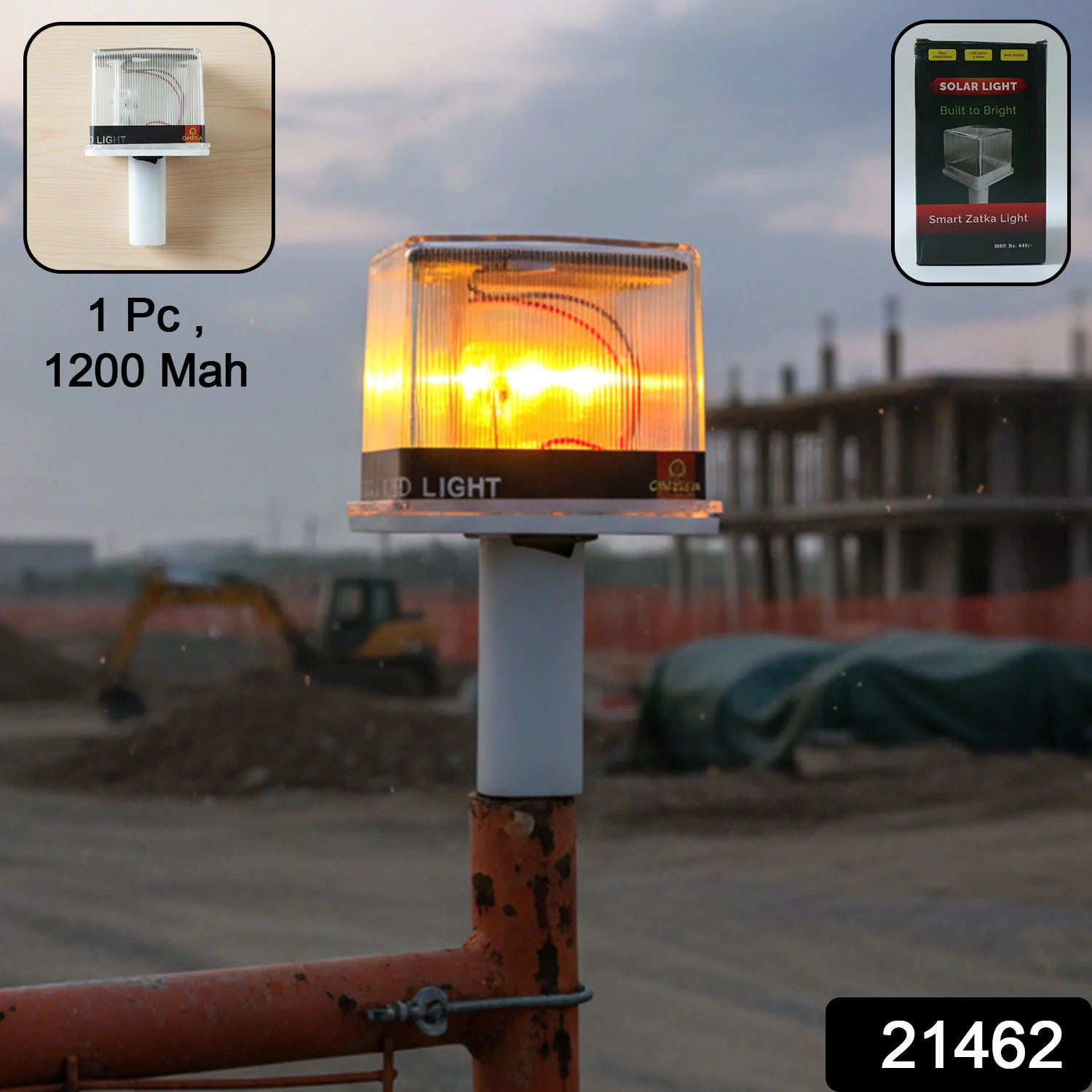 1200mAh Solar Powered LED Warning Beacon Light (1 Pc) - Image 2