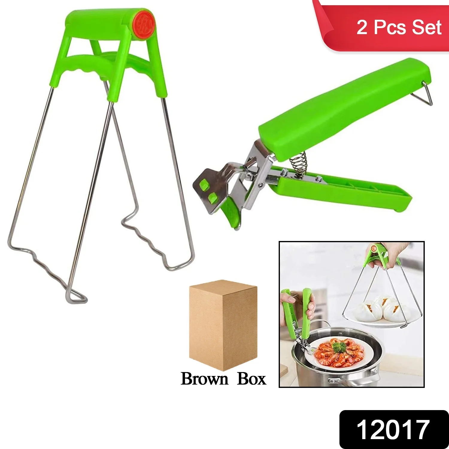 Kitchen Hot Plate Gripper, Stainless Steel Bowl Clip (2 Pcs Set) - Image 2